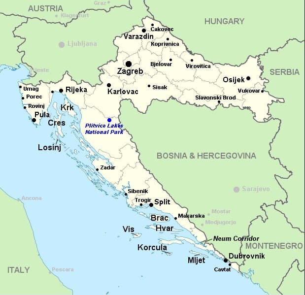 Map of Croatia - Visit Croatia - a travel guide