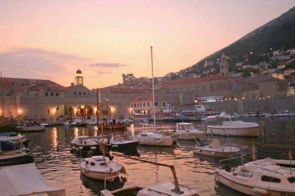 Dubrovnik Photos - Old Town Harbour at Sunset