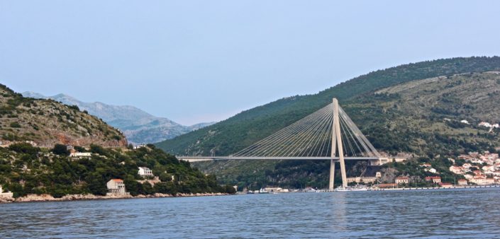 Photos of the Elafiti Islands - The Franjo Tuđman Bridge, a cable-stayed bridge carrying the D8 state road, near Port of Gruž