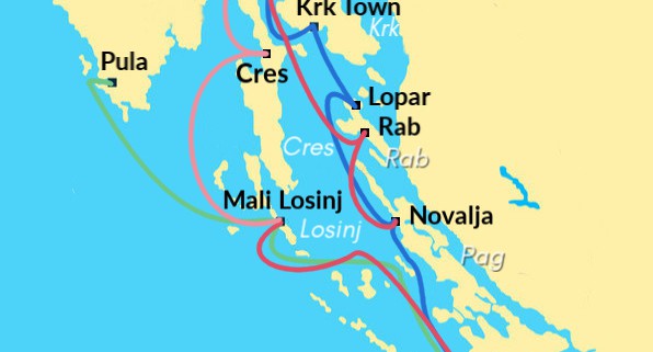 Croatia Ferries Map