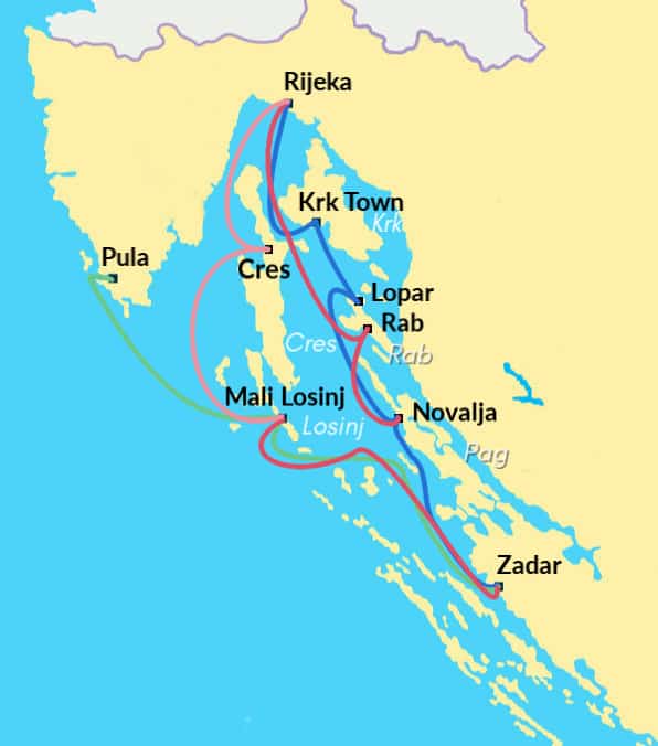 Croatia Ferries Map Catamaran And Ferry Routes Visit Croatia