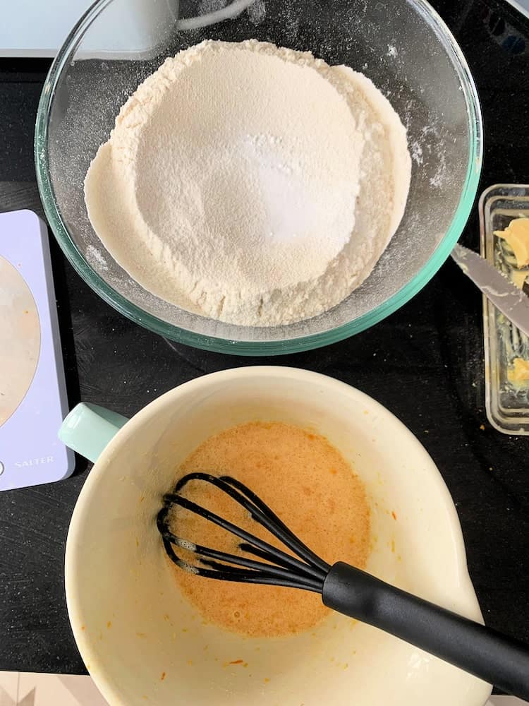 Making Krostule - Flour and eggs