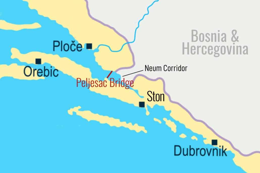 Peljesac Bridge Map
