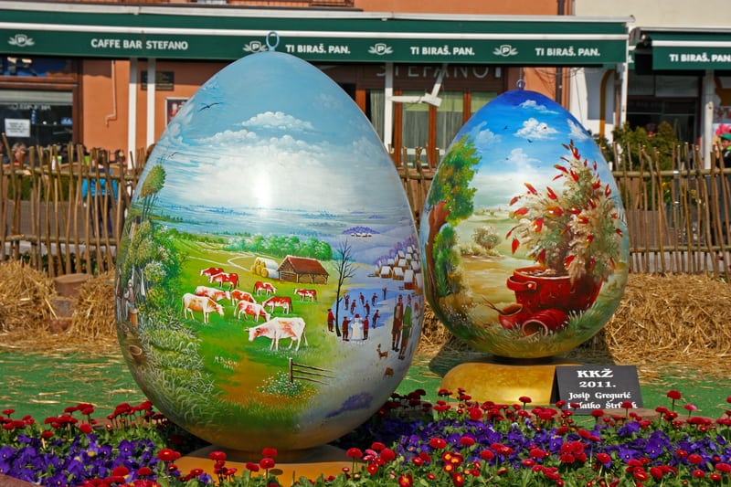 Giant Easter eggs in Koprivnica