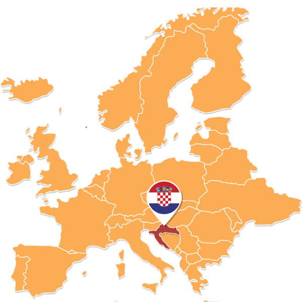 Croatia for Kids - Map of Europe showing location of Croatia