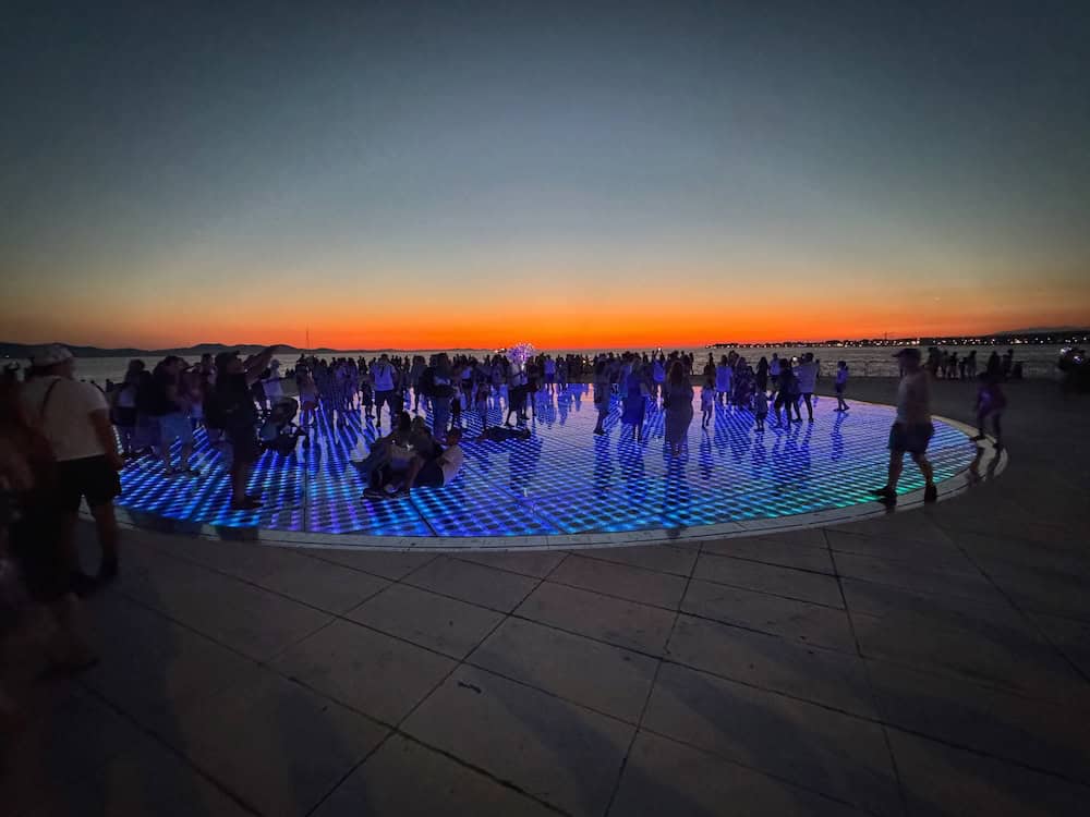 Greeting to the Sun, Zadar, at sunset