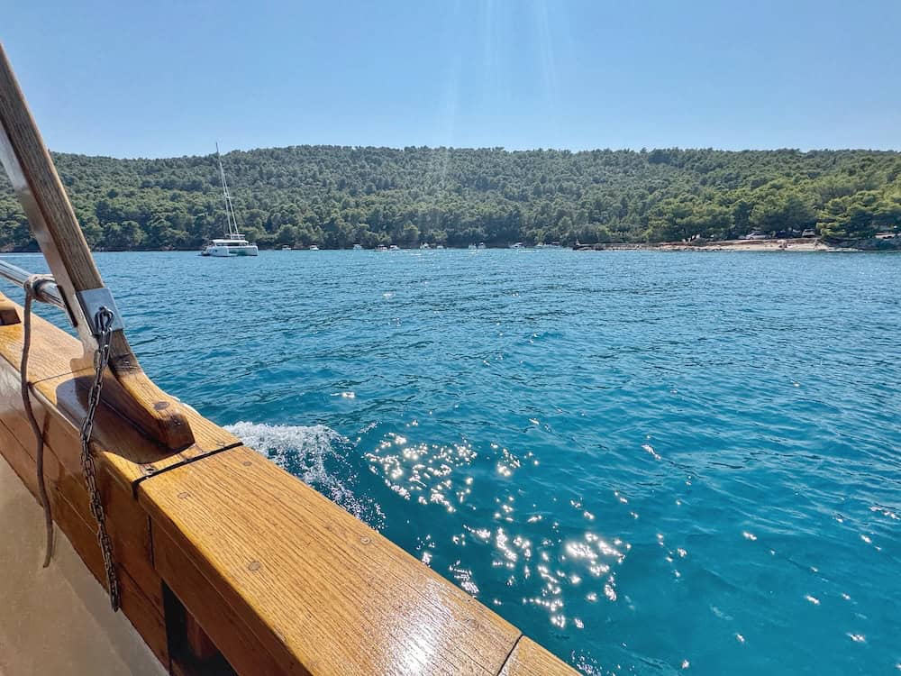 The beautiful blue waters of Otric Bay on the island of Ugljan