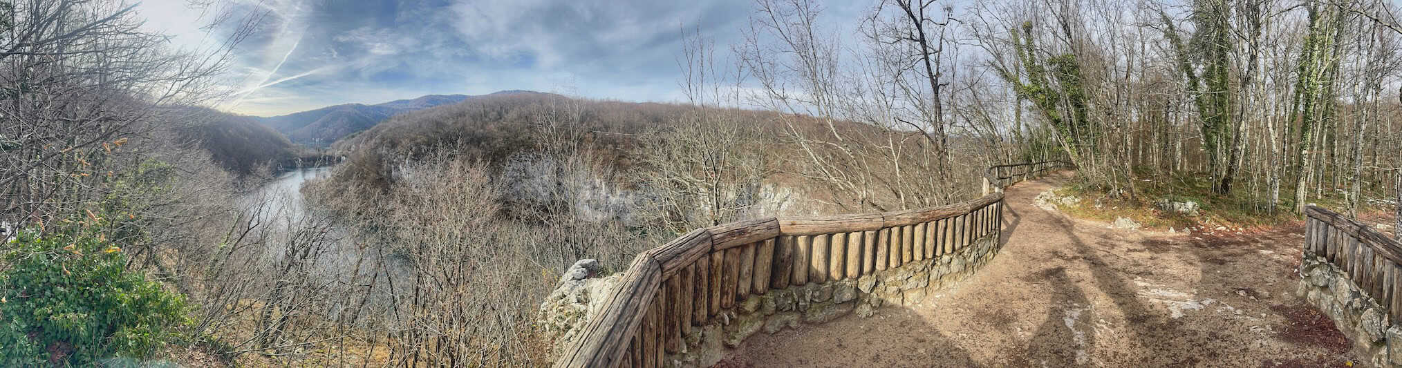 A panoramic view of the Plitvice Lakes