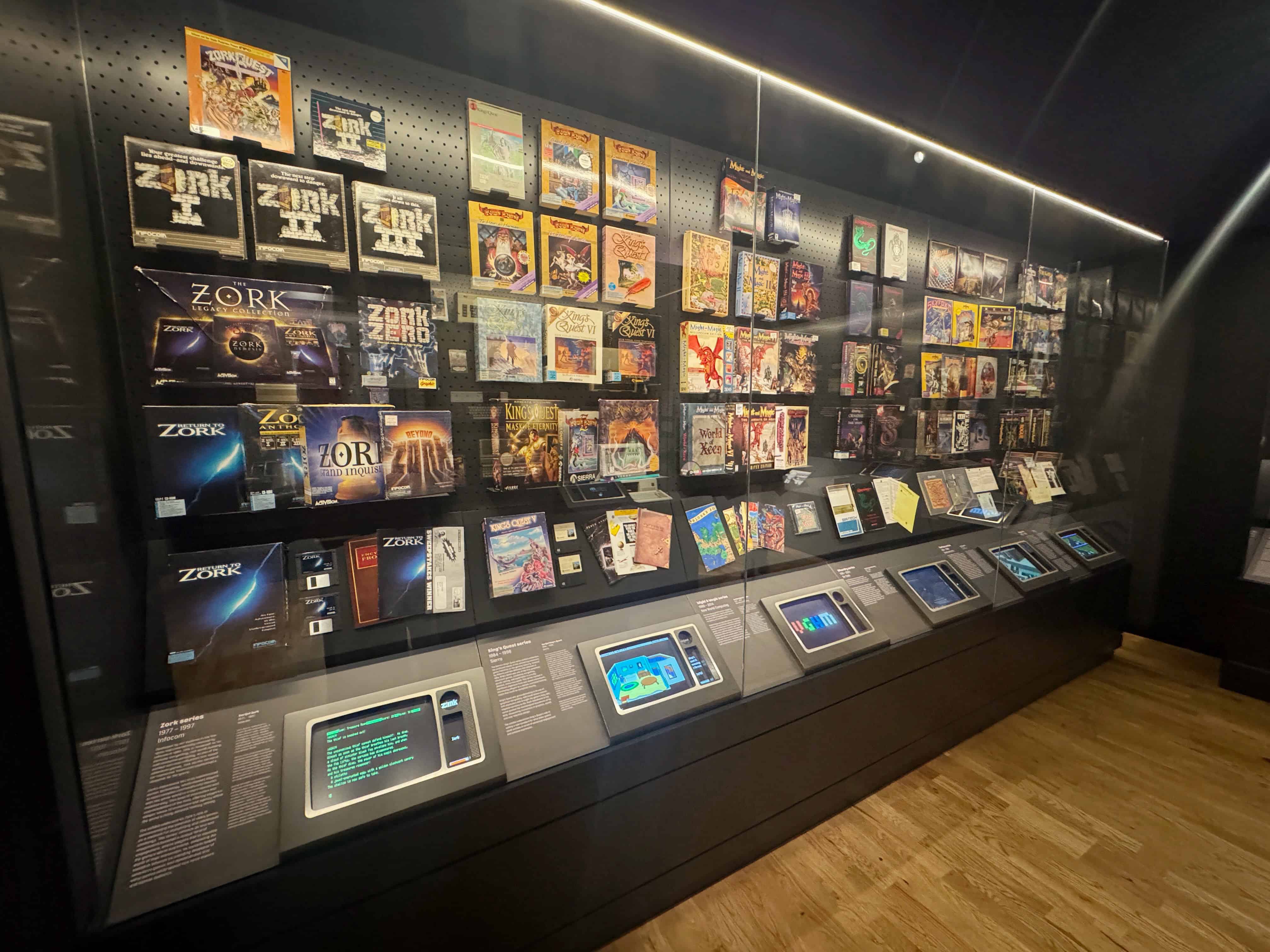 A display of games from the 1980s in the Video Game History Museum in Zagreb, Croatia