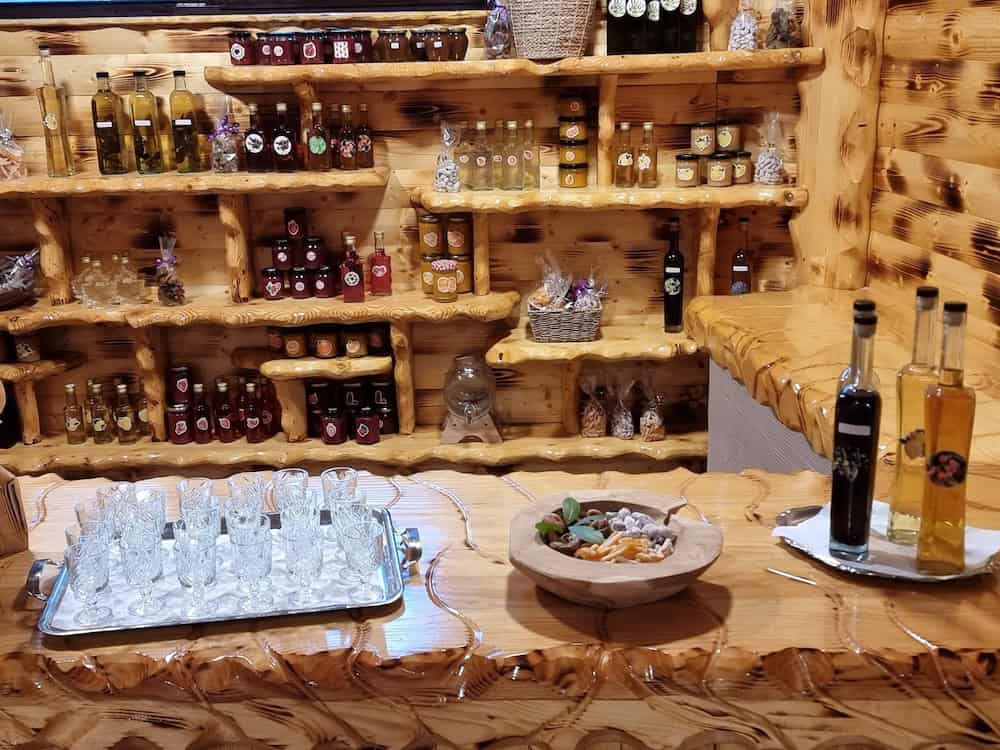 Homemade liqueurs and marmalade tasting