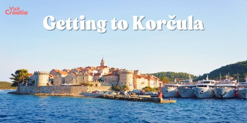 Getting to Korcula - an image of Korcula harbour from the sea