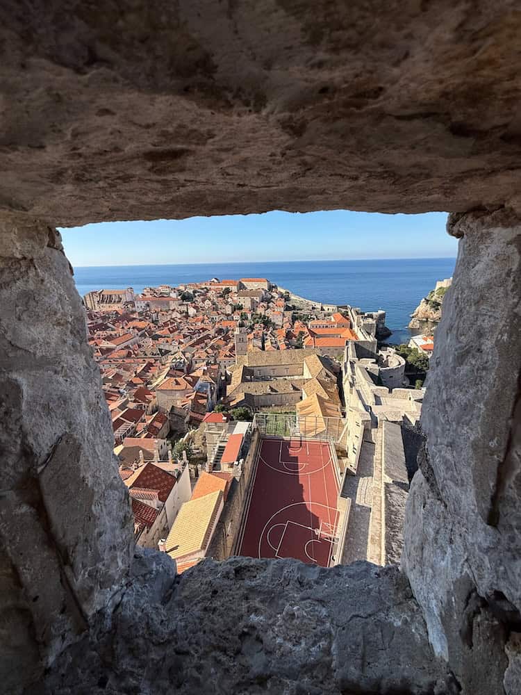 Croatia in the off-season - a basketball court in the Old Town