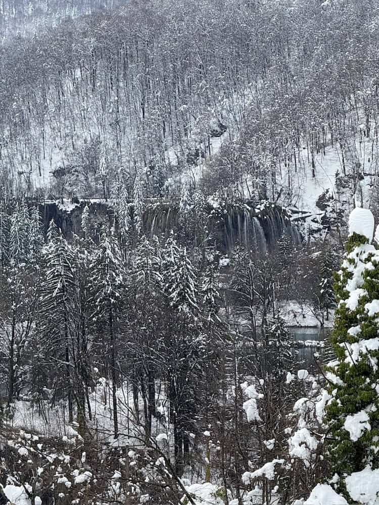 Plitvice Lakes in the snow