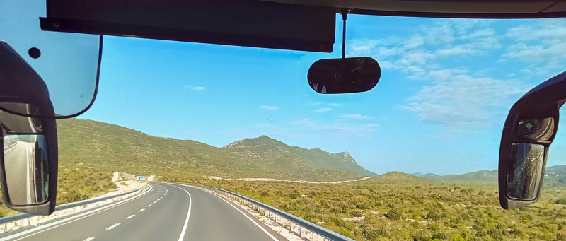 Getting to Croatia without flying - view from a bus
