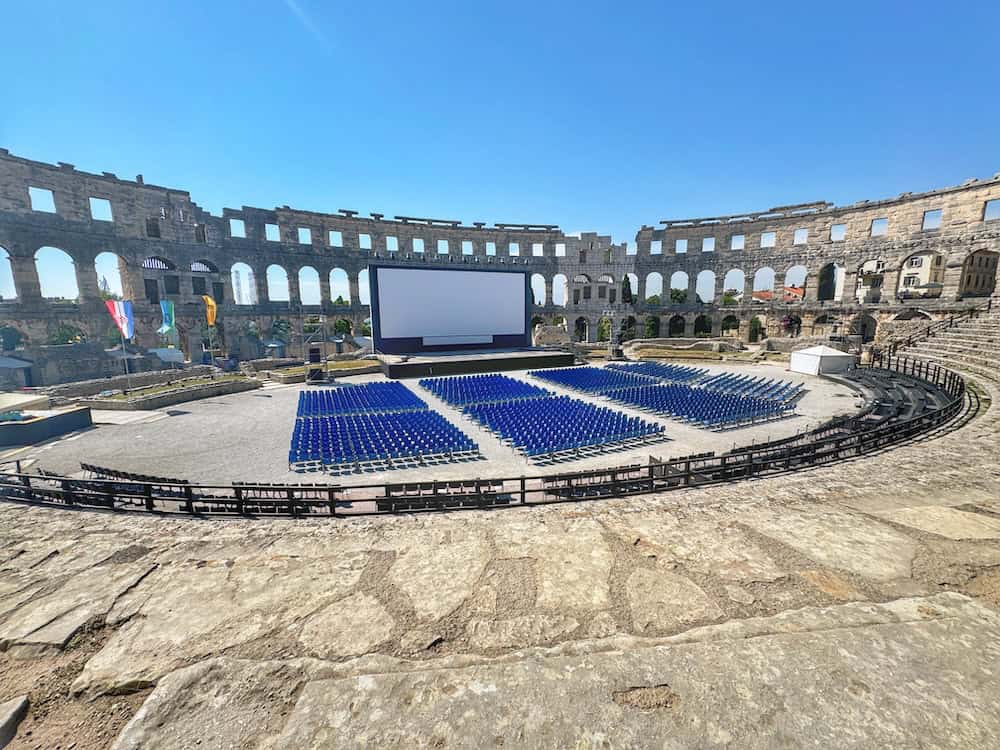 Pula Film Festival set up in the Arena